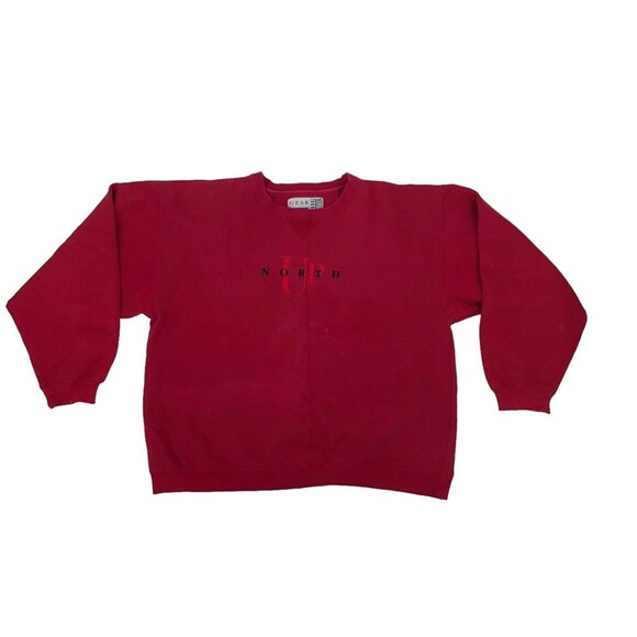 VINTAGE Michigan Gear For Sports Up North Crew Neck Pullover Red Sweatshirt - Picture 3 of 11